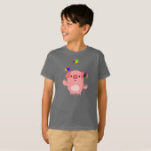 Cute Juggling Cartoon Pig Children T-Shirt (Voorkant volledig)