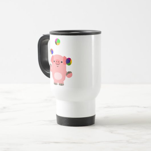 Cute Juggling Cartoon Pig Commuter Mok (Voorkant links)
