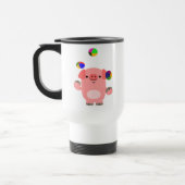 Cute Juggling Cartoon Pig Commuter Mok (Links)