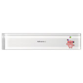 Cute Juggling Cartoon Pig Desk Naambordje (Voorkant)