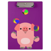 Cute Juggling Cartoon Pig Klembord (Voorkant)