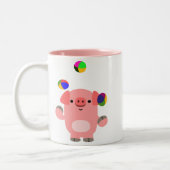 Cute Juggling Cartoon Pig Mok (Links)