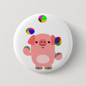 Cute Juggling Cartoon Pig Ronde Button 5,7 Cm (Voorkant)