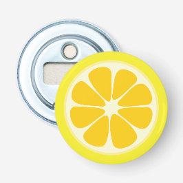 Cute Juicy Citrus Lemon Tropical Fruit Slice Button Flesopener