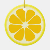 Cute Juicy Citrus Lemon Tropical Fruit Slice Keramisch Ornament (Achterkant)