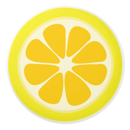 Cute Juicy Citrus Lemon Tropical Fruit Slice Keramische Knop (Voorkant)