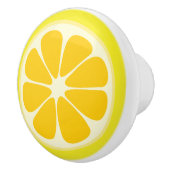 Cute Juicy Citrus Lemon Tropical Fruit Slice Keramische Knop (Rechts)
