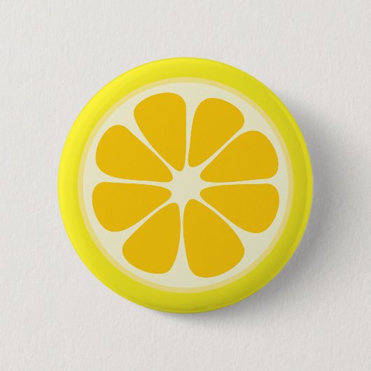 Cute Juicy Citrus Lemon Tropical Fruit Slice Ronde Button 5,7 Cm (Voorkant)