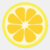 Cute Juicy Citrus Lemon Tropical Fruit Slice Ronde Sticker (Voorkant)