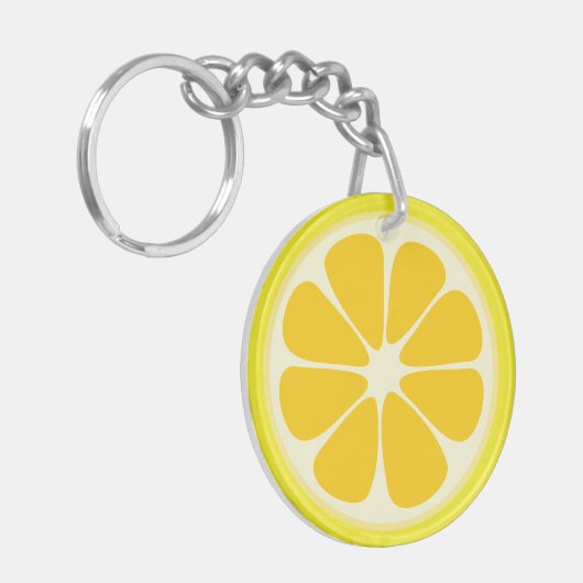 Cute Juicy Citrus Lemon Tropical Fruit Slice Sleutelhanger (Voorkant Links)