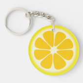 Cute Juicy Citrus Lemon Tropical Fruit Slice Sleutelhanger (Voorkant)