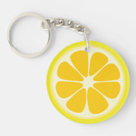 Cute Juicy Citrus Lemon Tropical Fruit Slice Sleutelhanger