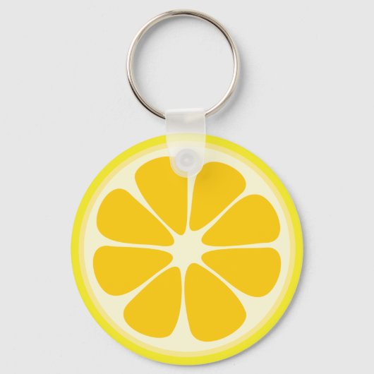 Cute Juicy Citrus Lemon Tropical Fruit Slice Sleutelhanger (Voorkant)