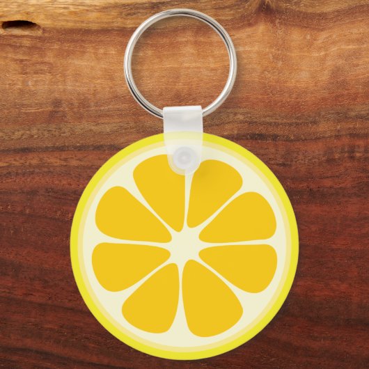 Cute Juicy Citrus Lemon Tropical Fruit Slice Sleutelhanger (Achterkant)