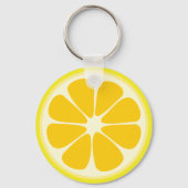 Cute Juicy Citrus Lemon Tropical Fruit Slice Sleutelhanger (Achterkant)