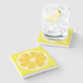 Cute Juicy Citrus Lemon Tropical Fruit Slice Stenen Onderzetter (Zijkant)