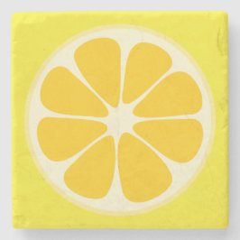 Cute Juicy Citrus Lemon Tropical Fruit Slice Stenen Onderzetter