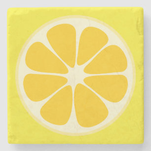 Cute Juicy Citrus Lemon Tropical Fruit Slice Stenen Onderzetter