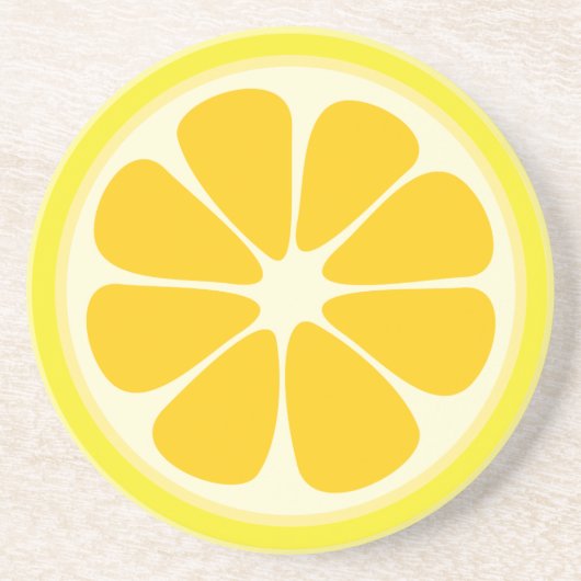 Cute Juicy Citrus Lemon Tropical Fruit Slice Zandsteen Onderzetter (Voorkant)