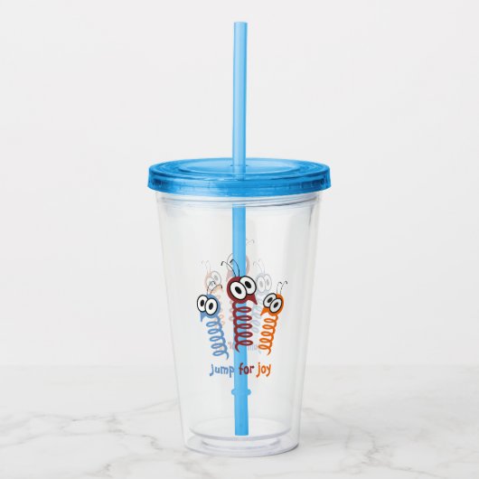 Cute Jump for joy quote grappig Acryl Drinkbeker (Voorkant)