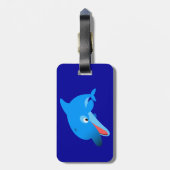 Cute Jumping Cartoon Dolphin Bagagelabel (Achterkant verticaal)