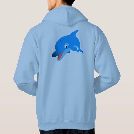 Cute Jumping Cartoon Dolphin Hoodie (Achterkant)