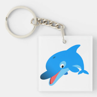 Cute Jumping Cartoon Dolphin Sleutelhanger