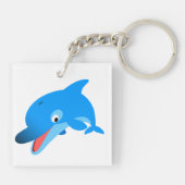 Cute Jumping Cartoon Dolphin Sleutelhanger (Achterkant)
