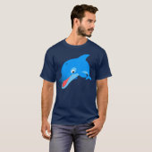 Cute Jumping Cartoon Dolphin T-Shirt (Voorkant volledig)