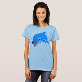 Cute Jumping Cartoon Dolphin Women T-Shirt (Voorkant volledig)