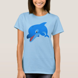 Cute Jumping Cartoon Dolphin Women T-Shirt