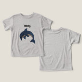 Cute Jumping Dark Blue White Dolphin (Ontwerp Voorkant & Achterkant)