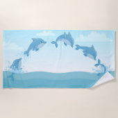 Cute Jumping Dolphins Strandlaken (Voorkant)