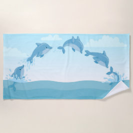 Cute Jumping Dolphins Strandlaken