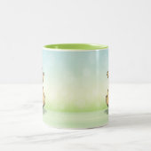 Cute Jumping Hedgel Green Tweekleurige Koffiemok (Center)