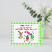 Cute Jumping Kinder Family Reunion Invitation Kaart (Staand voorkant)