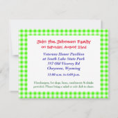 Cute Jumping Kinder Family Reunion Invitation Kaart (Achterkant)