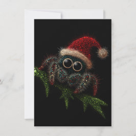 Cute Jumping Spider Christmas Cards Feestdagenkaart