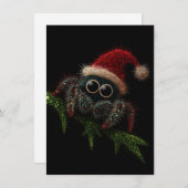 Cute Jumping Spider Christmas Cards Feestdagenkaart (Voorkant / Achterkant)