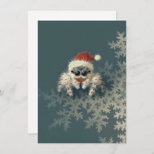 Cute Jumping Spider Christmas Cards Feestdagenkaart (Voorkant / Achterkant)