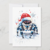 Cute Jumping Spider Christmas Cards Feestdagenkaart (Voorkant)