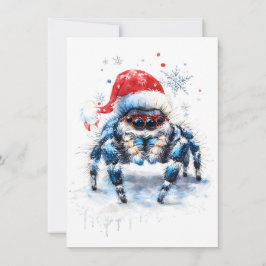 Cute Jumping Spider Christmas Cards Feestdagenkaart