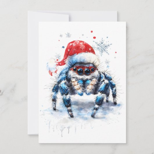 Cute Jumping Spider Christmas Cards Feestdagenkaart (Voorkant)