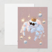 Cute Jumping Spider Pink Christmas Cards Feestdagenkaart (Voorkant / Achterkant)