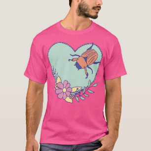 Cute June Bug Art - Insect with Heart en T-shirt
