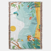 🦁 Cute Jungle Animal Kids Blanket  Deken (Voorkant Verticaal)