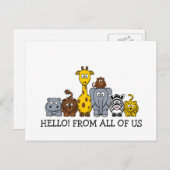 CUTE JUNGLE ANIMALS ADD YOUR TEXT BRIEFKAART (Voorkant / Achterkant)
