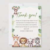 Cute Jungle Animals Baby Shower Boy Bedankkaart (Voorkant)