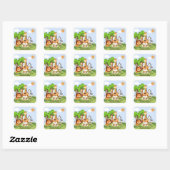 Cute Jungle Animals for Kids Vierkante Sticker (Vel)