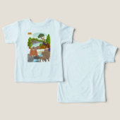 Cute Jungle Dieren Peuter T-Shirt | Bos (Ontwerp Voorkant & Achterkant)